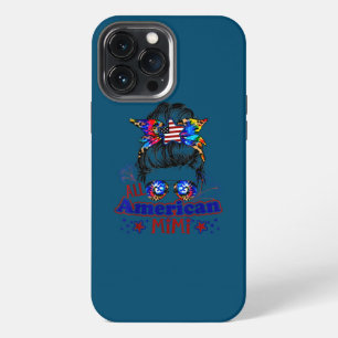 All American Mimi 4th of July Messy Bun Mom Tie iPhone 13 Pro Max Case