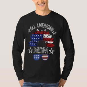 All American Mom 4th Of July Shirt Women Sunflower