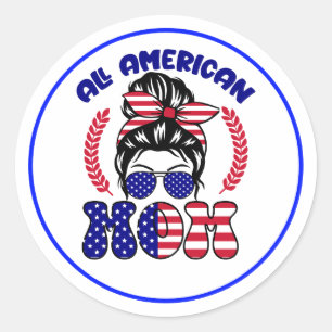 All American Mum-32169 Classic Round Sticker
