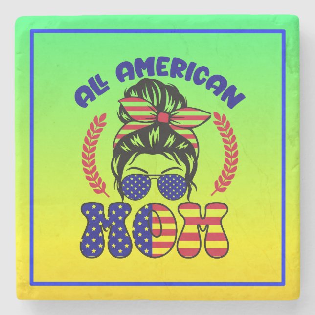 All American Mum-32169 Stone Coaster (Front)