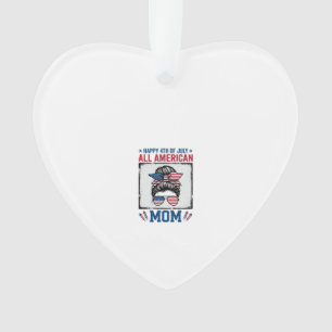 All American Mum 4th of July Vintage Shirt Design_ Ornament