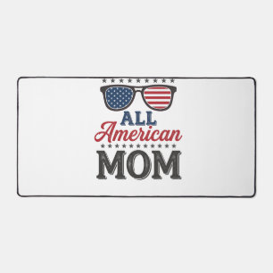All American Mum Vintage Patriotic Shirt Design_1 Desk Mat