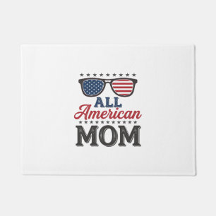 All American Mum Vintage Patriotic Shirt Design_1 Doormat