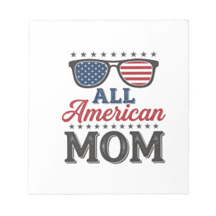 All American Mum Vintage Patriotic Shirt Design_1 Notepad