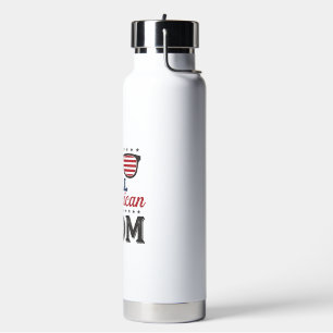 All American Mum Vintage Patriotic Shirt Design_1 Water Bottle