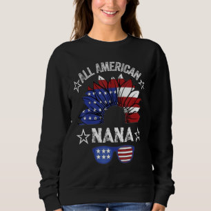 All American Nana 4th Of July Shirt Women Sunflowe