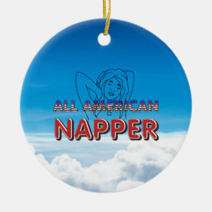 All American Napper Ceramic Tree Decoration