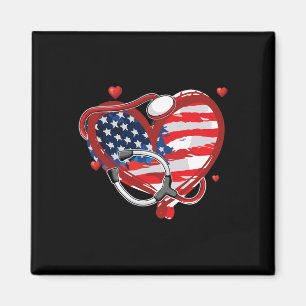 All American Nurse 4th Of July Patriotic Usa Flag  Magnet
