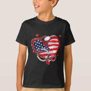 All American Nurse 4th Of July Patriotic Usa Flag  T-Shirt