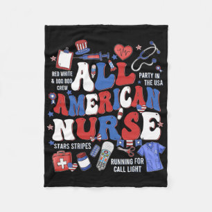 All American Nurse Memorial Day Honour And Remembe Fleece Blanket