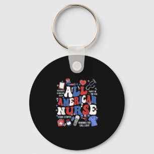 All American Nurse Memorial Day Honour And Remembe Key Ring