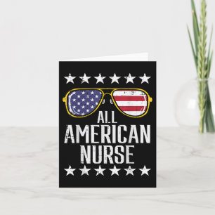 All American Nurse Scrub Memorial Day 4th Of July Card
