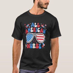 All American Nurse Sunglasses 4th of July Family M T-Shirt