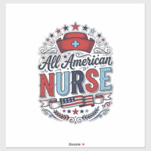All American Nurse Vintage Patriotic Shirt Design_