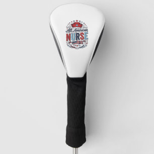 All American Nurse Vintage Patriotic Shirt Design_ Golf Head Cover