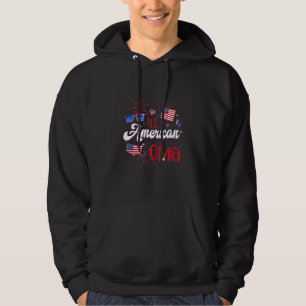 All American Oma Women American Flag 4th of July P Hoodie