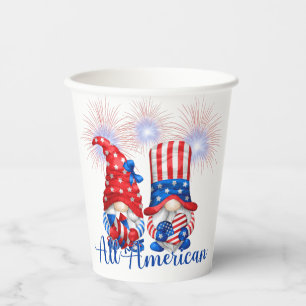 All American Patriotic Gnomes Paper Cups