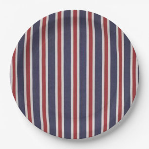 All-American Patriotic Striped Design Paper Plate