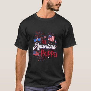 All American Poppa Women American Flag 4th of July T-Shirt