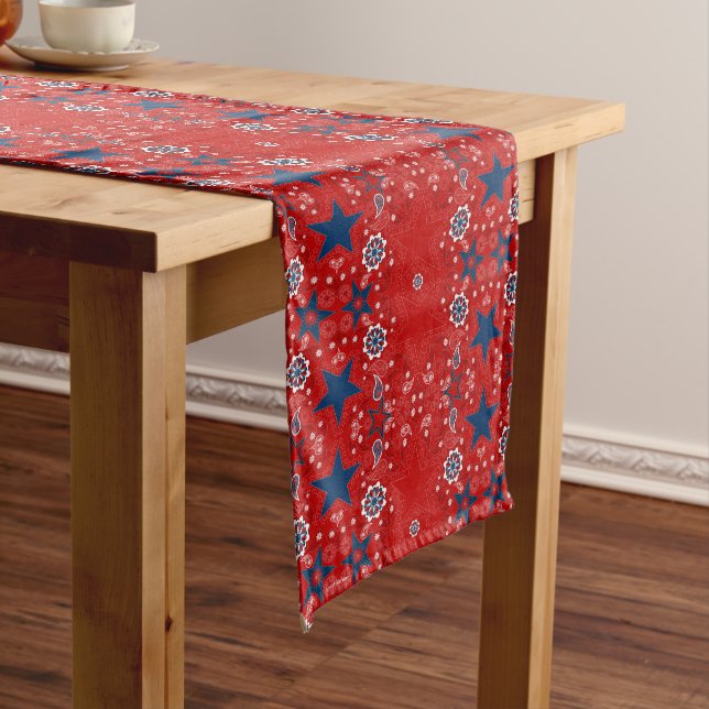 All American Red Bandanna Table Runner (In Situ)