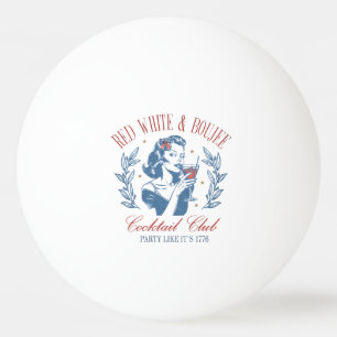 All American Red White and Boujee Ping Pong Ball