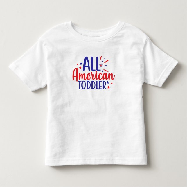All American Toddler 4th July T-Shirt for Kids (Front)