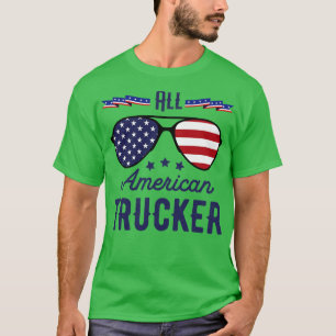 All American Trucker 4th Of July Sunglasses T-Shirt