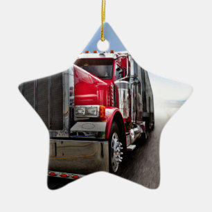 All American Trucker Ceramic Tree Decoration