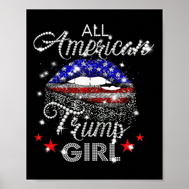 All American Trump Girl Mouth Diamond  Poster (Front)