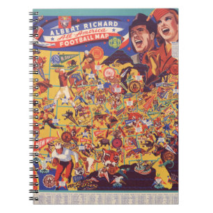 All-American Vintage Football Map Notebook