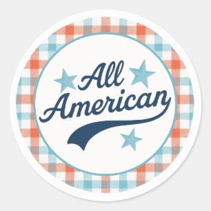 All American Vintage Gingham sticker
