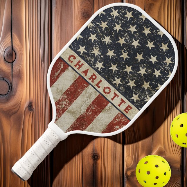 All American Vintage Name Pickleball Paddle (Creator Uploaded)