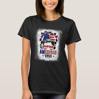 All American Yaya Bleached Leopard Patriotic July T-Shirt