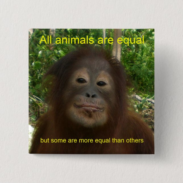 All Animals are Equal 15 Cm Square Badge (Front)