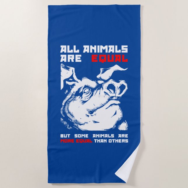 All animals are equal 1 beach towel (Front)