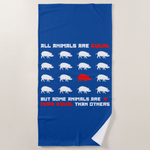 All animals are equal 2 beach towel