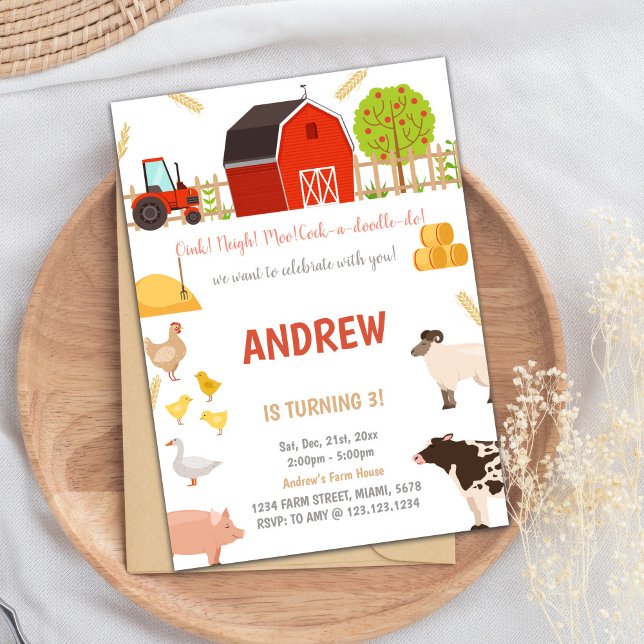 All Animals Farm Animals Birthday Invitations (All Animals Farm Animals Birthday Invitations)