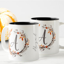 All Any Letter Modern Girly Boho Foliage Monogram