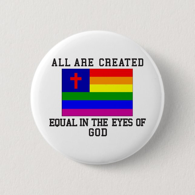 All are Created Equal 6 Cm Round Badge (Front)