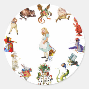 All Around Alice in Wonderland Classic Round Sticker
