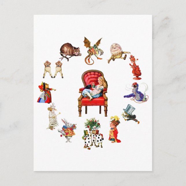 All Around Alice in Wonderland Postcard (Front)