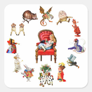 All Around Alice in Wonderland Square Sticker