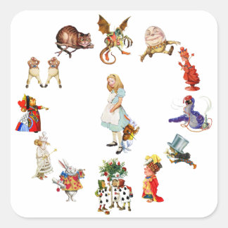 All Around Alice in Wonderland Square Sticker