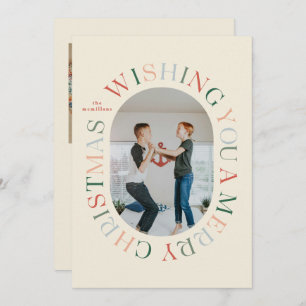 All Around Merry Christmas Colourful Photo Card