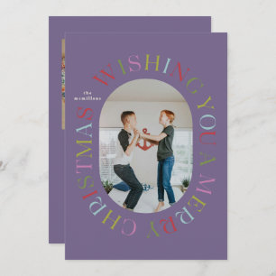 All Around Merry Christmas Colourful Photo Card