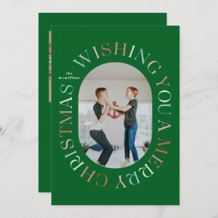 All Around Merry Christmas Colourful Photo Card