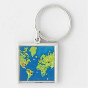 All Around the World Key Ring