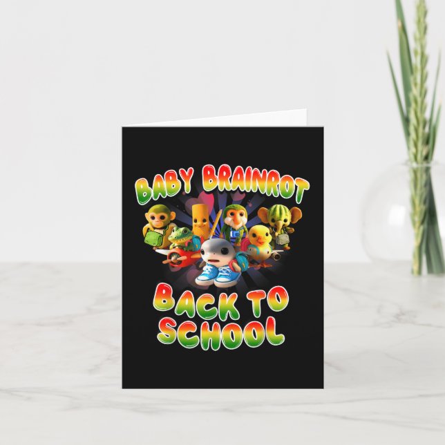 All Baby Brainrot Italian Meme Cute Back To School Card (Front)