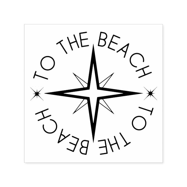 All bearings to the beach compass funny self-inking stamp (Design)