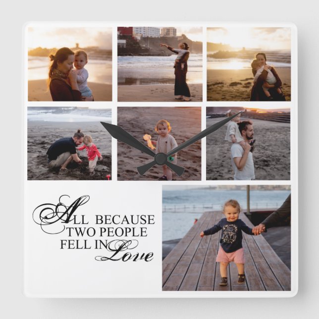 All Because Two People Fell In Love  Square Wall Clock (Front)